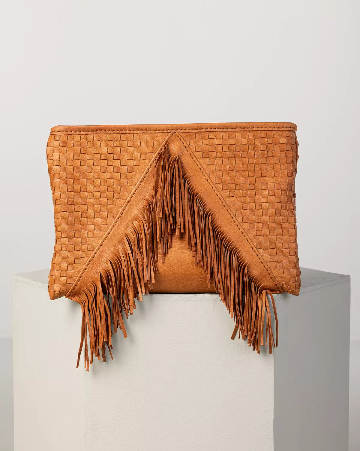 Woven and fringes Clutch