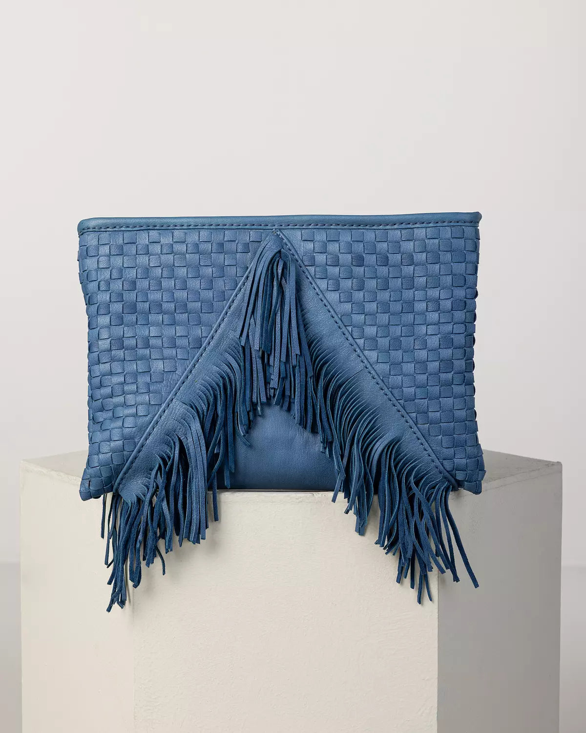 Woven and fringes Clutch
