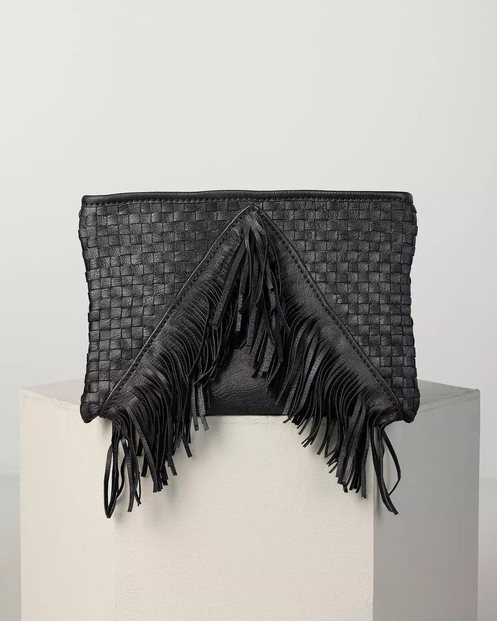 Woven and fringes Clutch