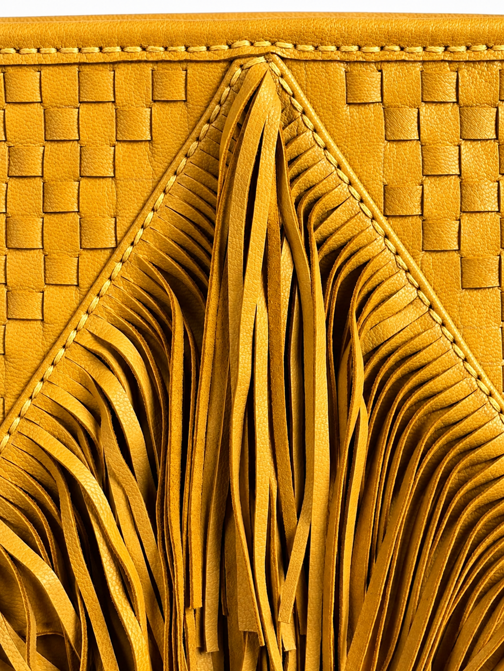 Woven and fringes Clutch