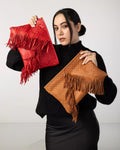 Woven and fringes Clutch