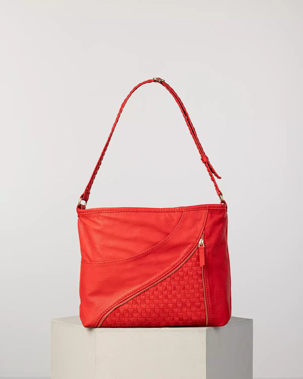 Woven Zippered Crossbody Bag