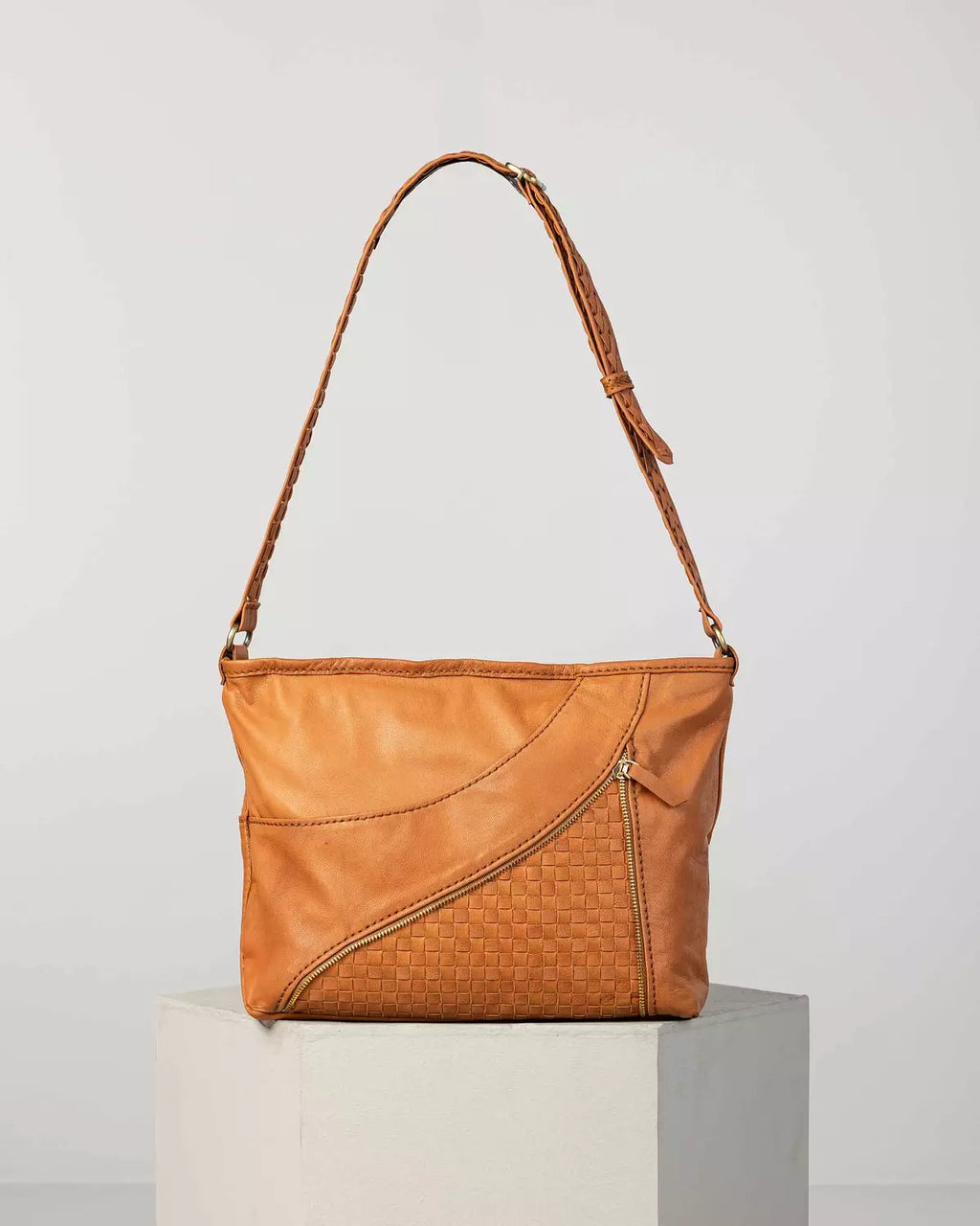 Woven Zippered Crossbody Bag