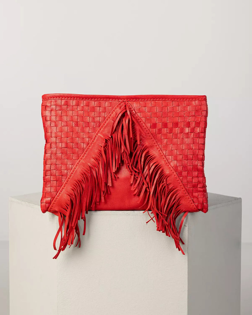 Woven and fringes Clutch